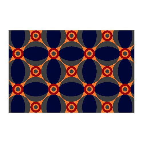 Tapis De Entrée Retro Blue/orange 22 120 Cm X 180 Cm