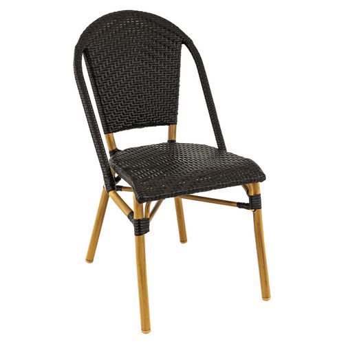 Chaise Exterieure - Alu - Tressage Noir - Sorbonne