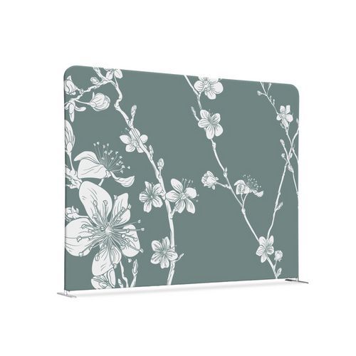 Cloison En Tissu 150-150 Double Fleurs De Cerisier Japonais Abstraites Vertes