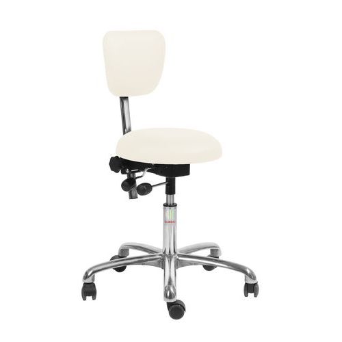 Chaise Oxford Imitation Cuir - Blanche - 58 Cm