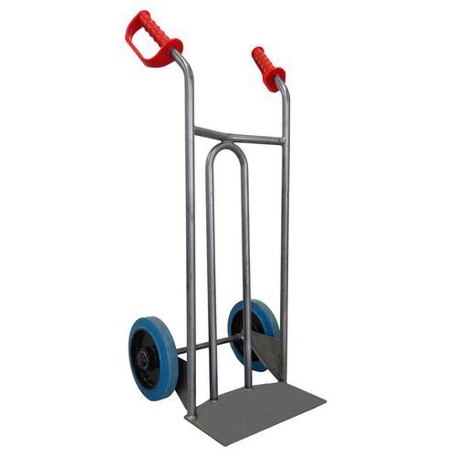 Stockman - Diable Acier Incurvé 250 kg Roues Caoutchouc Plein Ø 250 mm Gris - Tablier Large 405 mm - Robuste et Fiable