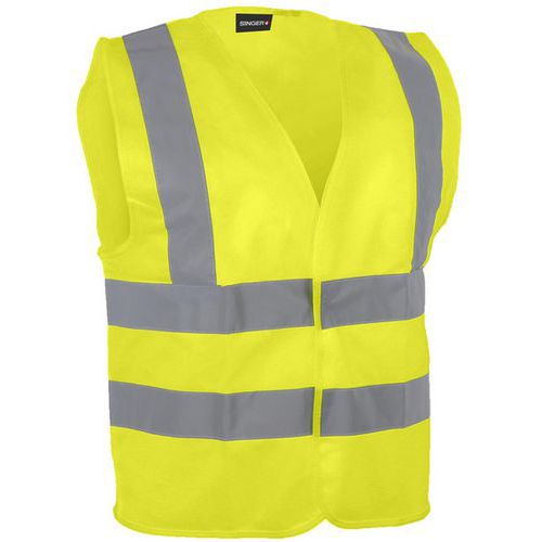 Singer Safety - Gilet haute-visibilité GIL4BJ - Jaune Fluo - Taille L - Polyester - EPI Mixte