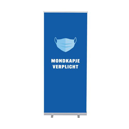 Roll-banner Budget 85 Komplett-set Port Du Masque Obligatoire Bleu Néerlandais