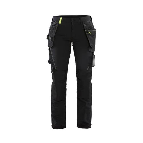 Pantalon De Travail Artisan Stretch 4d Femme Noir/jaune Fluo D20