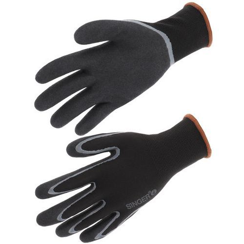 Singer Safety - Gants de manutention double enduction nitrile GRIP100 - Taille 11 - Protection mécanique - Norme EN 388 4121X
