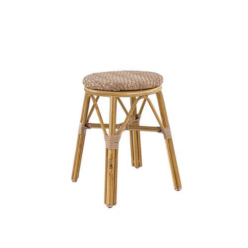 Tabouret Extérieur - Alu- Tressage Pe Rotin Noisette - Brest