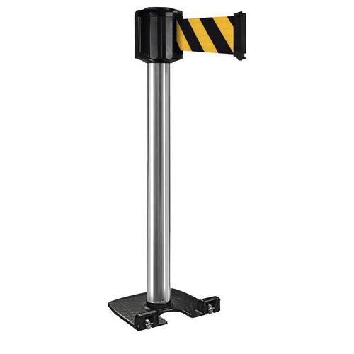 Poteau Extérieur Chromé À Sangle 10mx10cm - Noir/jaune