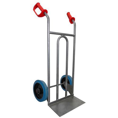 Stockman - Diable Acier Droit 250 kg Roues Caoutchouc Bleu - Tablier Fixe 390x253mm - Hauteur 1119mm - Robuste et Fiable