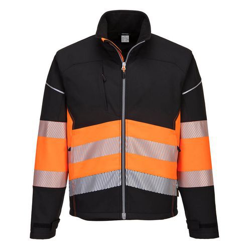 Veste Softshell Pw3 Haute-visibilité Pw37 Noir/orange Xxxl - Homme