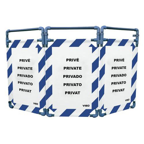 Viso - Barrière d'intervention PVC 3 vantaux Bleu/Blanc - 1000mm Hauteur - Robuste et Recyclable