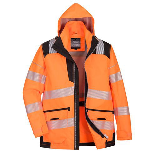 Parka Pw3 Haute-visibilité 5-en-1 Pw36 Noir/orange L - Homme