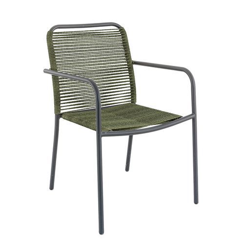 Fauteuil Extérieur - Acier - Tressage P E Olive - Savana