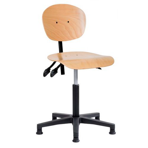 Siège Natur Bas Embase Polyamide Sur Patins