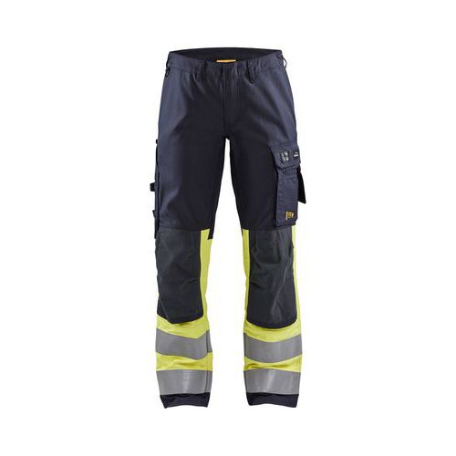 Pantalon De Travail Multinormes Inhérent Stretch Femme Bleu/jaune Fluo C48
