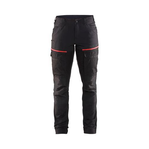 Pantalon De Travail Maintenance Stretch Femme Noir/rouge D23