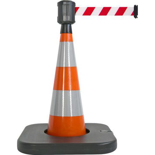 Viso - Cône de balisage Classe 2 - Orange 850mm - Base lestée 5.95kg - Ruban 4m - Chantier