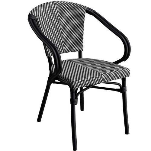 Fauteuil Extérieur - Alu - Textilène Noir / Gris - Trocadero
