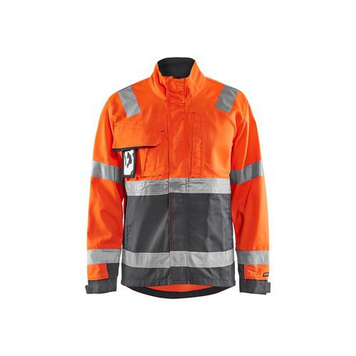 Veste Haute Visibilité Orange Fluo Et Gris Anthracite